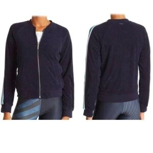 NWT Marc New York Performance Womens Striped Sleeve Terry Jacket